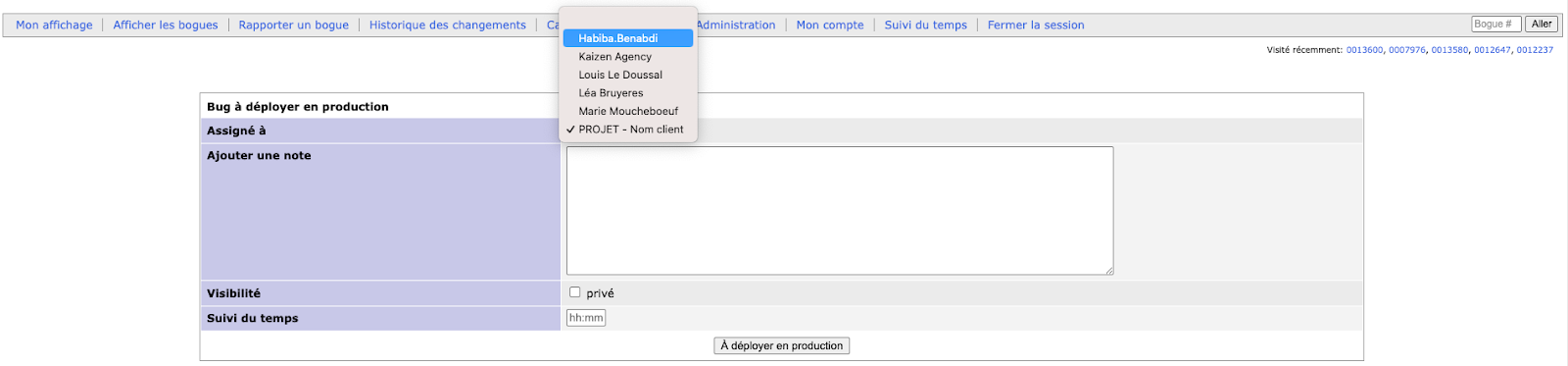 Screen 5. Changement de statut + 5. Assignation