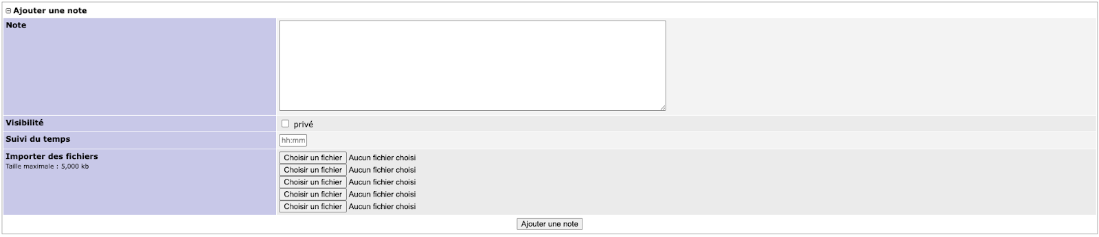 Screen 7. Ajout note